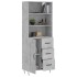Aparador alto madera contrachapada gris hormigón 69,5x34x180