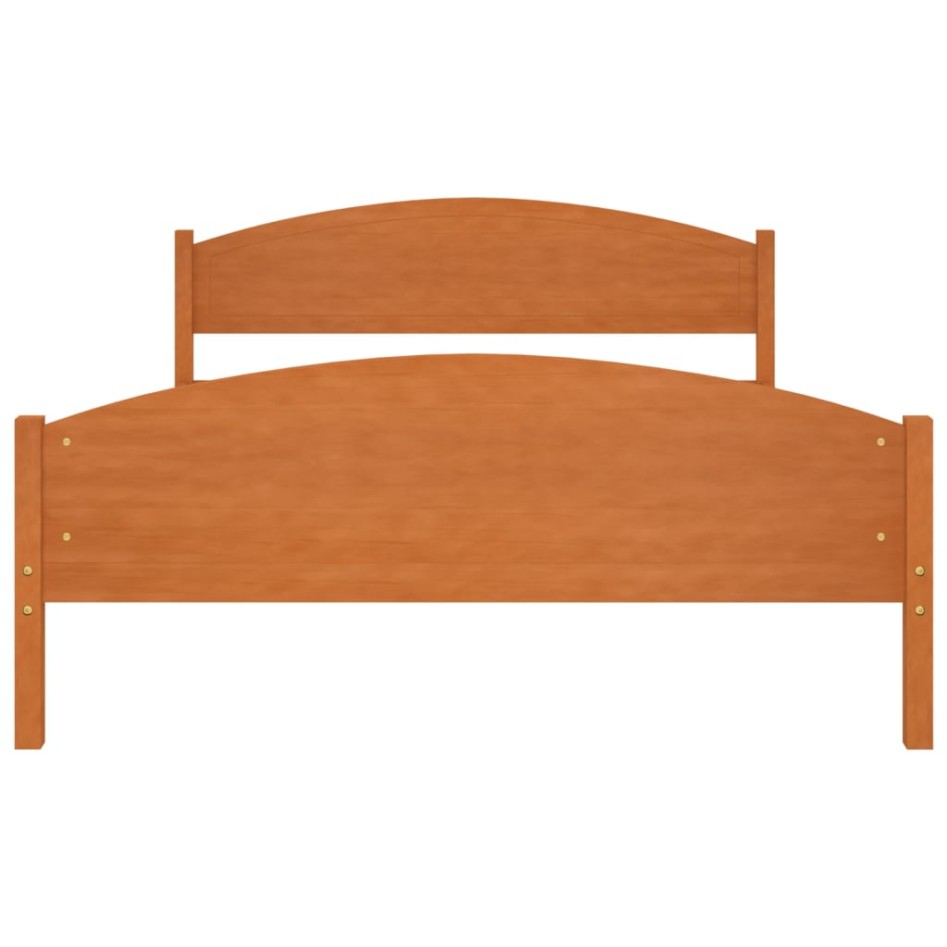 Estructura de cama madera maciza pino marrón miel 140x200