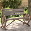 Banco de jardín de 2 plazas madera maciza de abeto