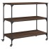 Carrito de cocina madera ingeniería marrón roble 102x50x95