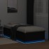 Estructura cama con luces LED madera ingeniería negro