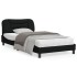 Estructura de cama con luces LED tela negro 100x200