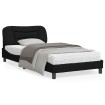 Estructura de cama con luces LED tela negro 100x200 cm