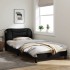 Estructura de cama con luces LED tela negro 100x200