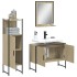 Set de muebles de baño 3 pzas madera contrachapada roble