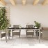 Mesa de jardín superficie de vidrio ratán PE gris 190x90x75