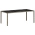 Mesa de jardín superficie de vidrio ratán PE gris 190x90x75