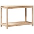 Mesa de plantación con estante madera maciza pino 108x50x75