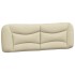 Estructura de cama con luces LED tela crema 160x200