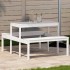 Mesa de pícnic madera maciza de pino blanco 110x134x75