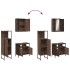 Set de muebles de baño 3 pzas madera contrachapada roble
