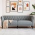 Sofá Chesterfield de 3 plazas tela gris