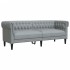 Sofá Chesterfield de 3 plazas tela gris