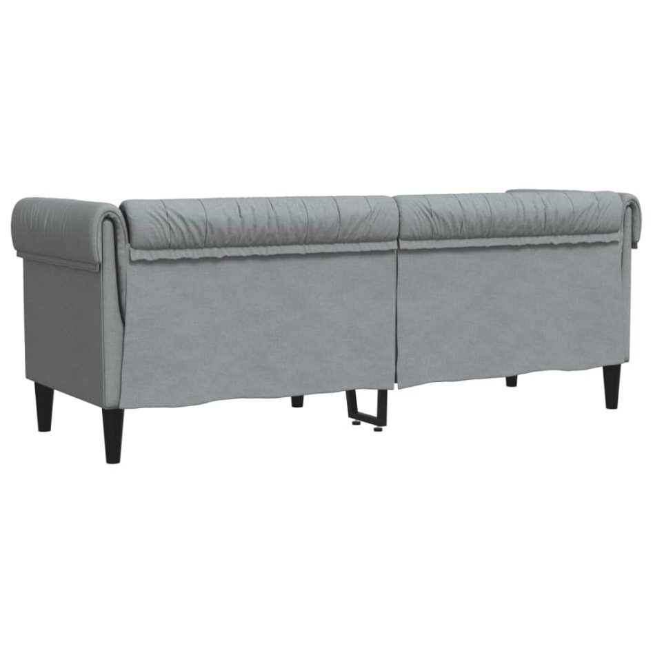 Sofá Chesterfield de 3 plazas tela gris