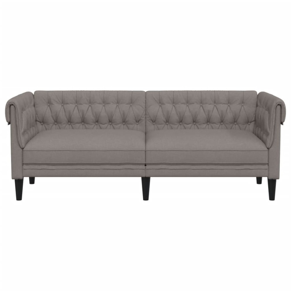 Sofá Chesterfield de 3 plazas tela gris
