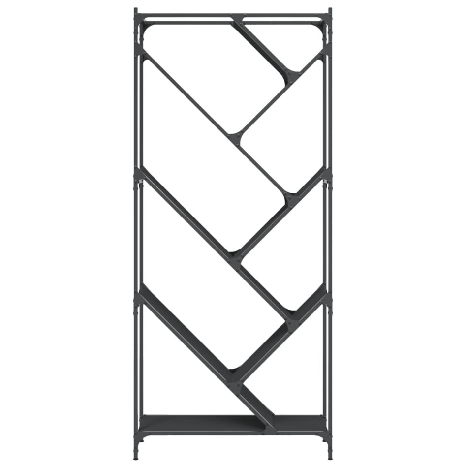 Estantería de madera de ingeniería y metal negro 79x30x180