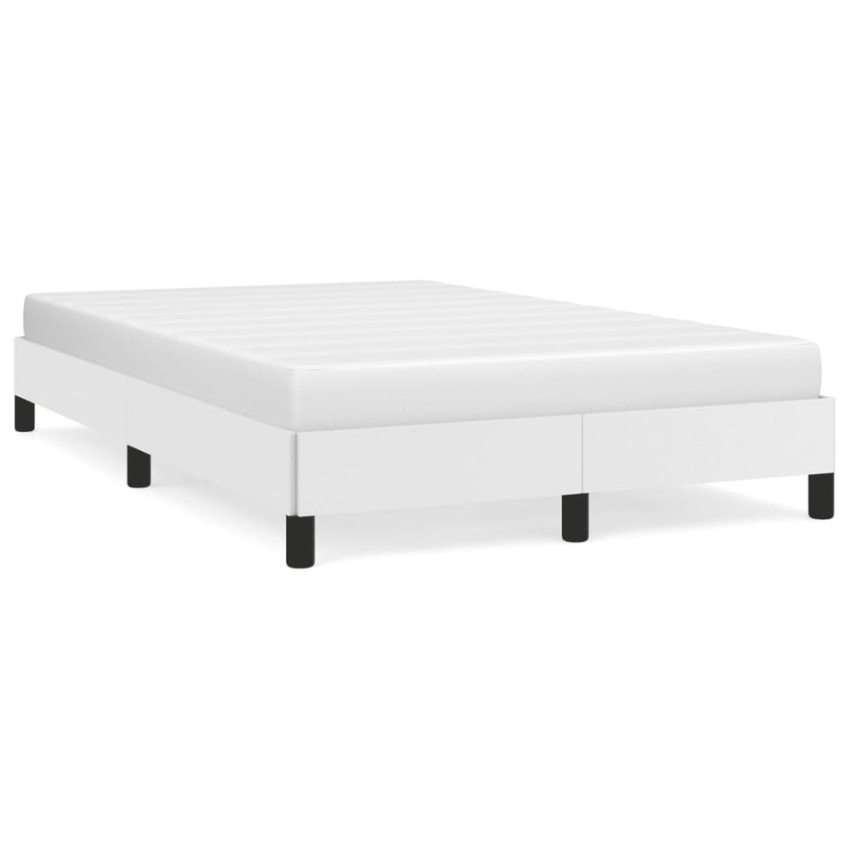 Estructura de cama cuero sintético blanco 120x190