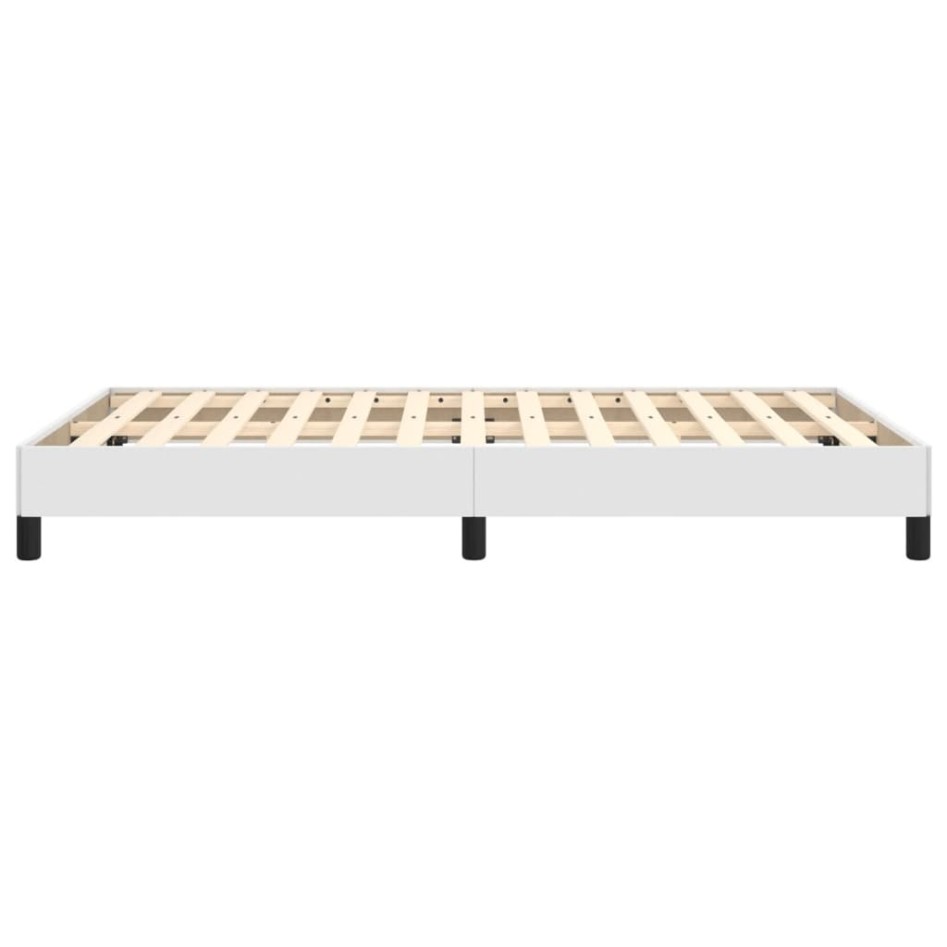Estructura de cama cuero sintético blanco 120x190