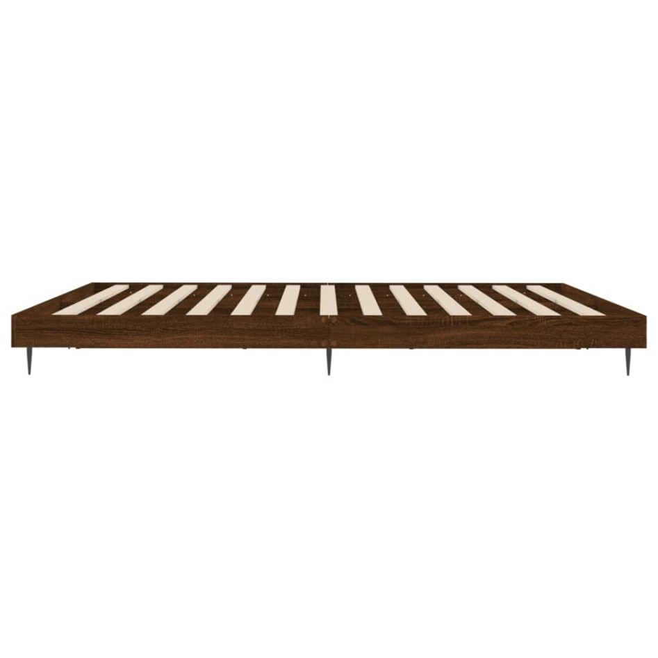 Estructura de cama madera de ingeniería marrón roble 120x200