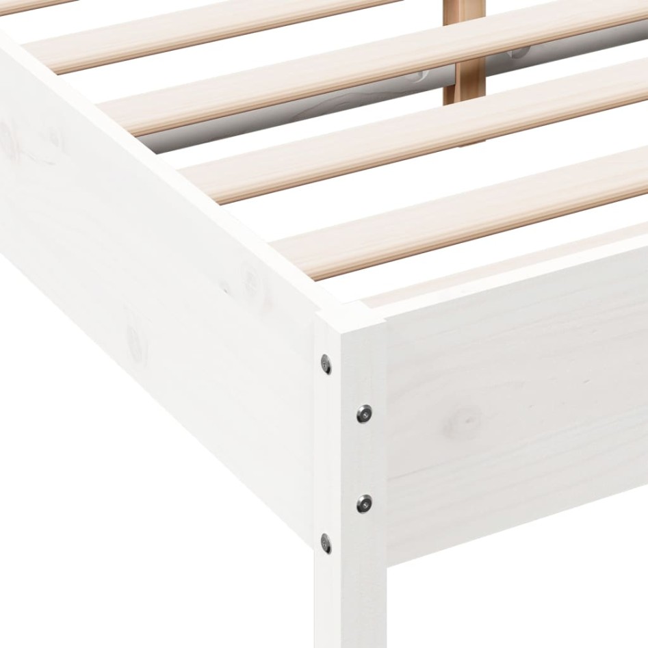 Estructura de cama madera maciza de pino blanco 135x190