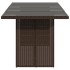 Mesa de jardín superficie de vidrio ratán PE marrón