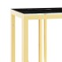 Mesa consola de acero inoxidable y vidrio dorada 110x30x70