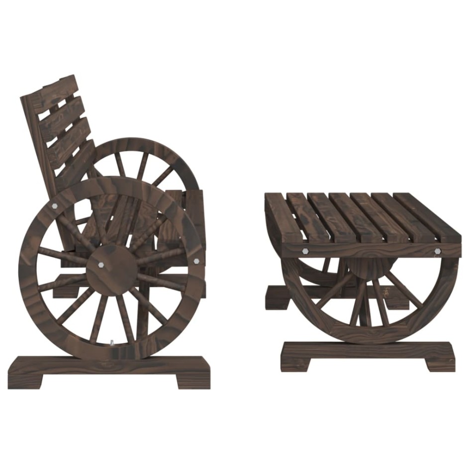 Juego de muebles de jardín 2 piezas madera maciza de