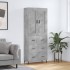 Aparador alto madera contrachapada gris hormigón 69,5x34x180
