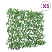 Enrejado expansible de hiedra artificial verde 5 uds 186x30 cm
