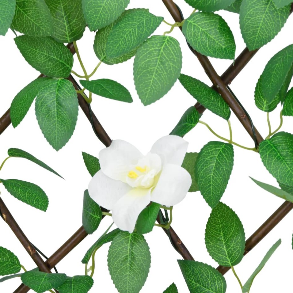 Enrejado expansible de hiedra artificial verde 5 uds 186x30