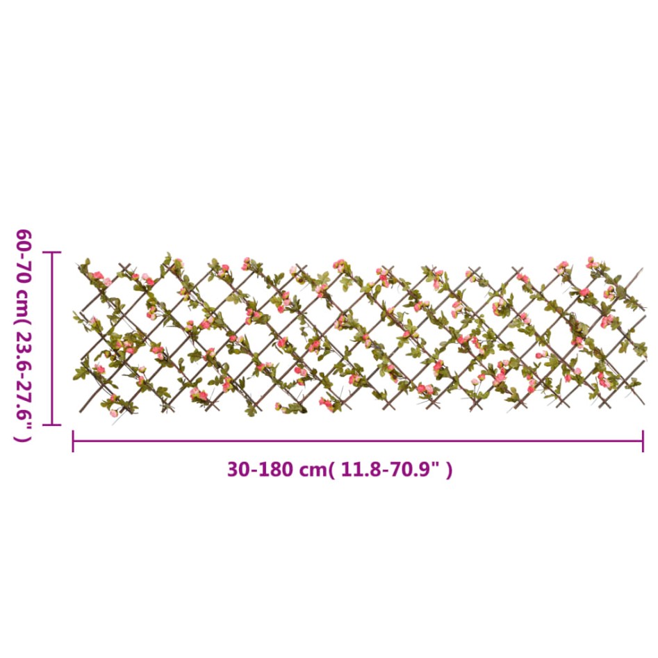 Enrejado expansible hiedra artificial rosa 5 uds 180x60