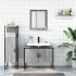 Set de muebles de baño 3 pzas madera contrachapada gris
