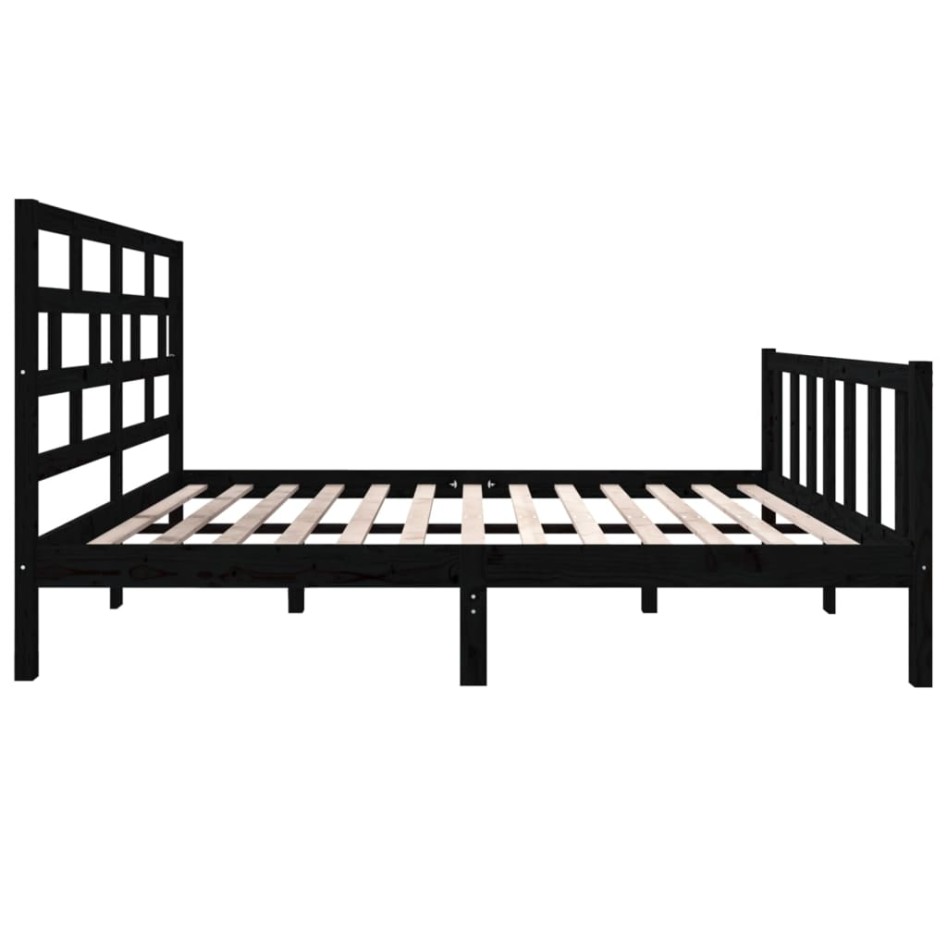 Estructura de cama madera maciza de pino negro 135x190