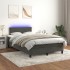 Cama box spring colchón y LED terciopelo gris oscuro 120x190