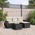 Set de muebles de jardín 5 pzas y cojines ratán sintético