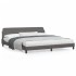 Estructura de cama con cabecero cuero sintético gris 200x200