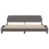 Estructura de cama con cabecero cuero sintético gris 200x200