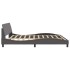 Estructura de cama con cabecero cuero sintético gris 200x200
