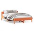 Estructura cama con cabecero madera pino marrón cera 160x200
