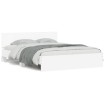 Estructura de cama con cabecero y luces LED blanco 150x200 cm