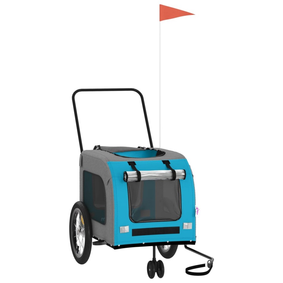 Remolque de bicicleta mascotas hierro tela Oxford azul