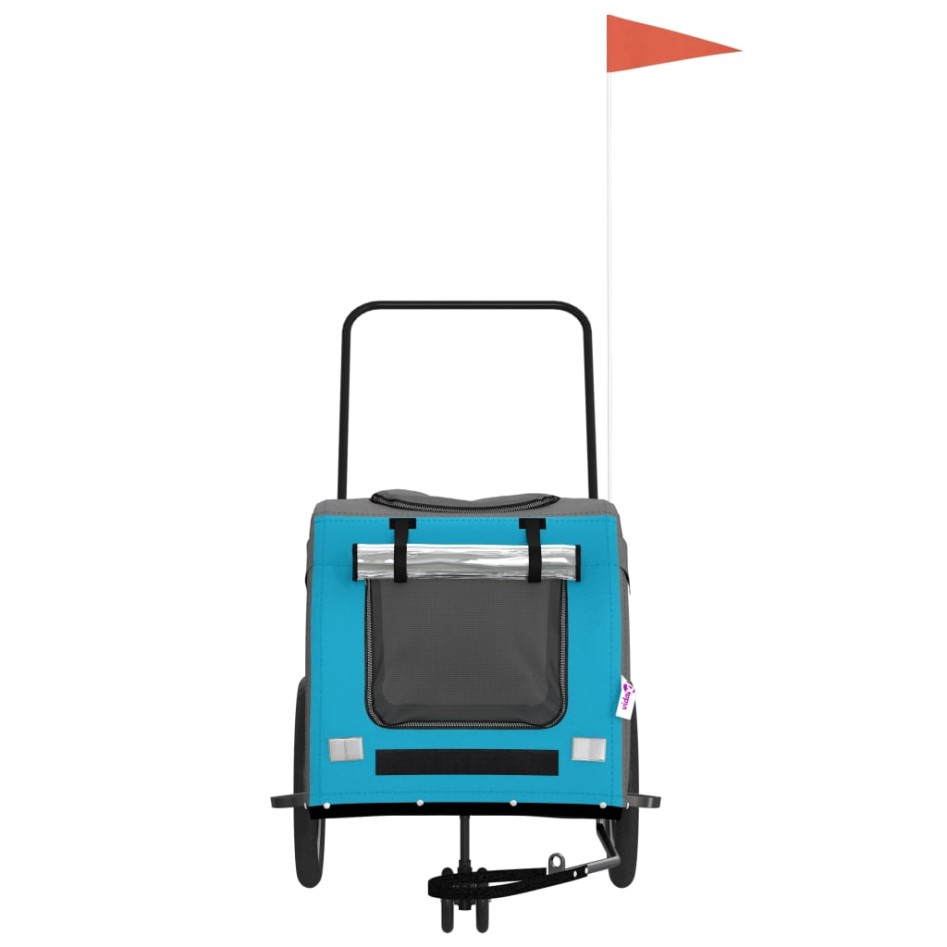 Remolque de bicicleta mascotas hierro tela Oxford azul