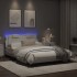 Estructura cama con luces LED cuero sintético blanco 120x200