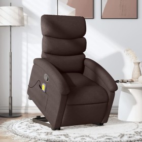 Silla de masaje reclinable de pie de tela marrón