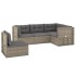 Set de muebles de jardín 5 pzas y cojines ratán sintético