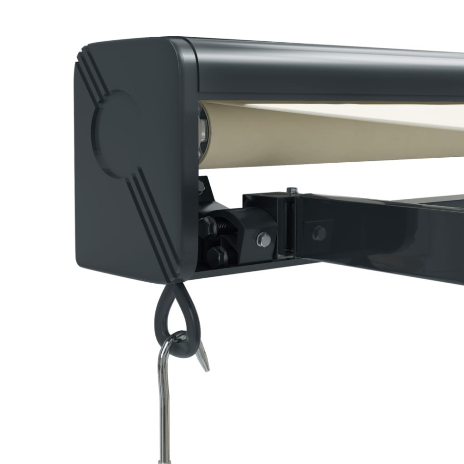 Toldo retráctil aluminio y tela color crema 3x2,5