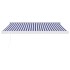 Toldo retráctil aluminio y tela azul y blanco 3,5x2,5