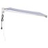 Toldo retráctil aluminio y tela azul y blanco 3,5x2,5