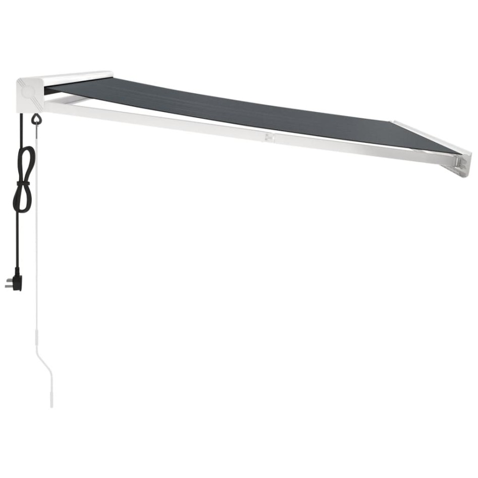 Toldo retráctil aluminio y tela gris antracita 3,5x2,5