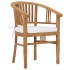 Set de comedor de jardín 3 pzas y cojines madera maciza de